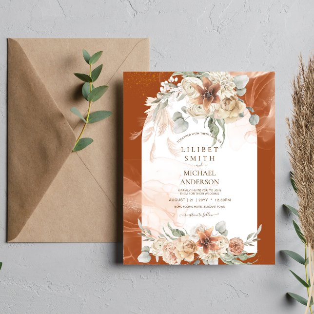 BOHO Pampas Grass Fall Wedding Invitation Flyer (Creator Uploaded)