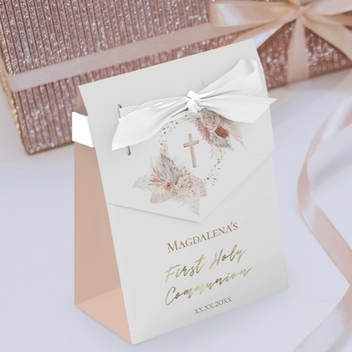 boho pampas grass First Holy Communion  Favor Boxes