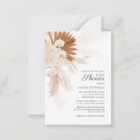 Boho Pampas Grass Floral Baby Shower Invitation