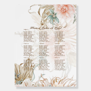 BOHO Pampas Grass Floral Coral Sage Wedding Foam Board