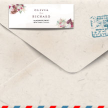 Boho Pampas Grass Floral Return Address Label 