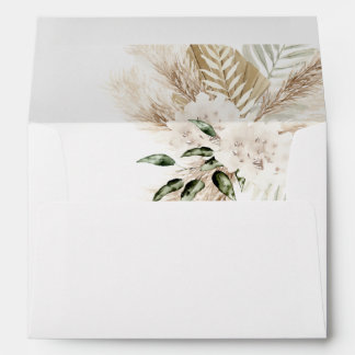 boho pampas grass floral wedding envelope