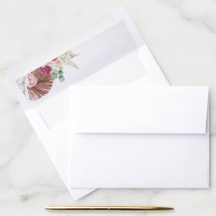 Boho Pampas Grass Floral Wedding Envelope Liner