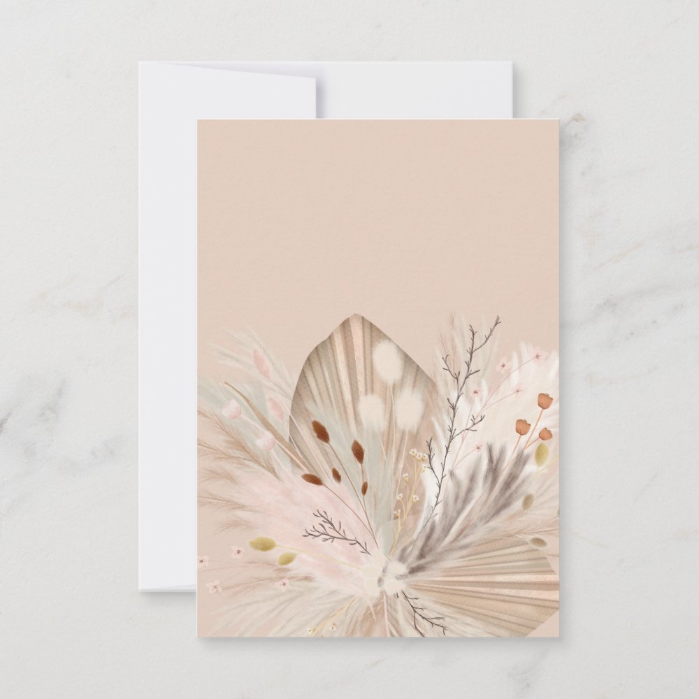 Boho pampas grass gender neutral chic baby shower thank you card sold ...