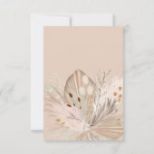 Boho pampas grass gender neutral chic baby shower thank you card (Back)