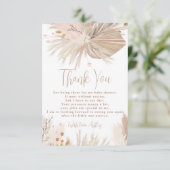 Boho pampas grass gender neutral chic baby shower thank you card | Zazzle