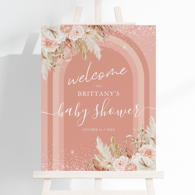 Boho Pampas Grass Girl Baby Shower Foam Board (Creator Uploaded)