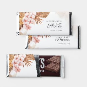 Boho Pampas Grass Girl Watercolor Baby Shower Hershey Bar Favors