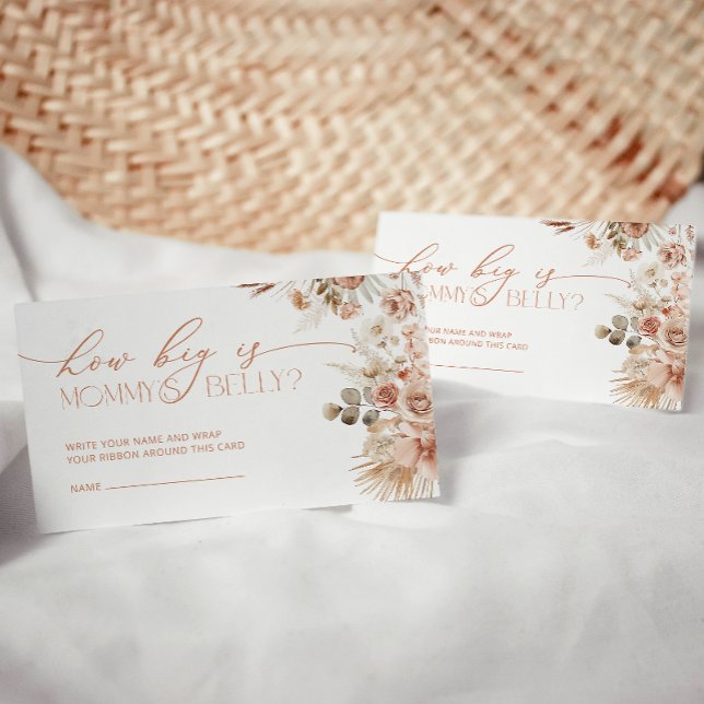 Boho Pampas Grass How Big Is Mommy's Belly Enclosure Card (Creator Uploaded)