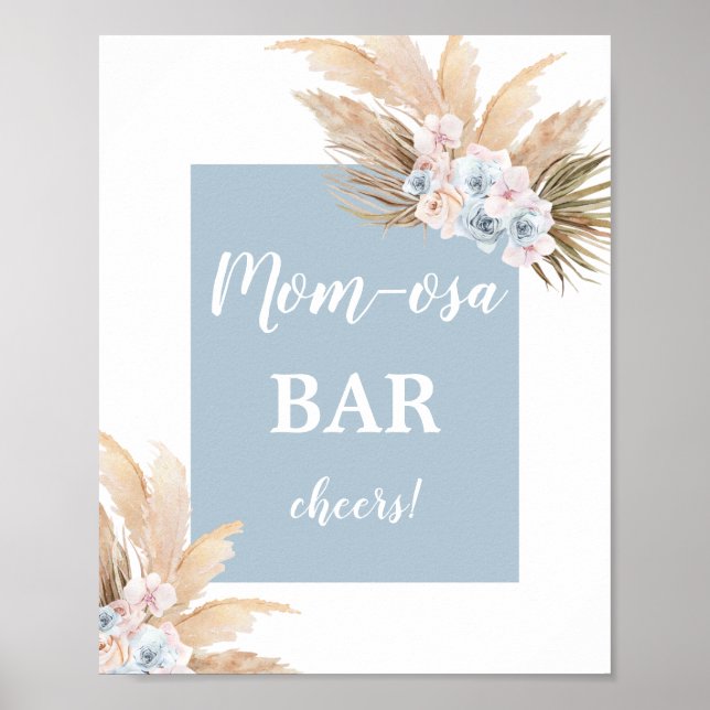 Boho Pampas Grass Mimosa Bar Boy sign (Front)