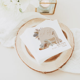 Boho Pampas Grass Neutral Baby Shower Napkins