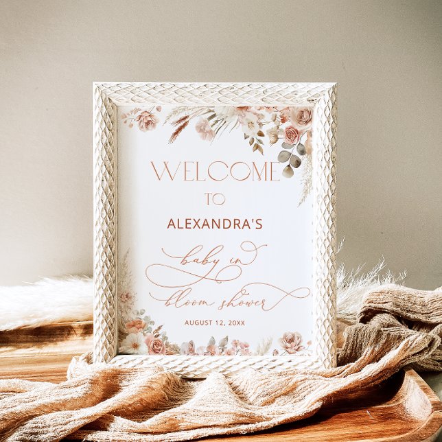 Boho Pampas Grass Neutral Baby Shower Poster (Creator Uploaded)