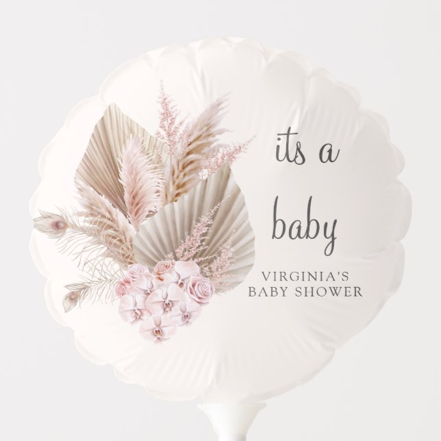 Boho pampas grass neutral Cream Arch supplies Balloon (Front)