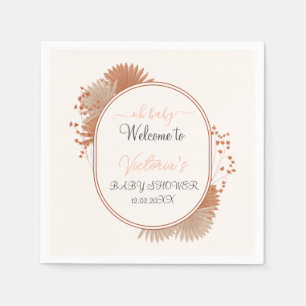 Boho pampas grass neutral Cream Arch supplies Napkins