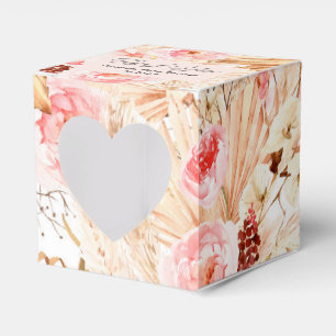 Boho Pampas Grass Pink Flower Baby Girl Shower Fav Favor Boxes