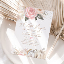 Boho Pampas Grass Pumpkin Fall Baby Shower Invitation