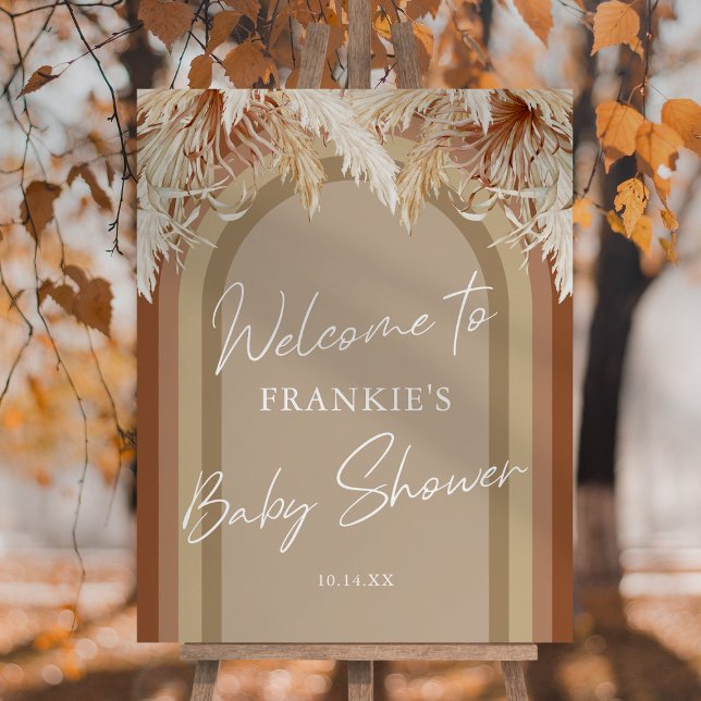 Boho Pampas Grass Rainbow Baby Shower Foam Board (Creator Uploaded)