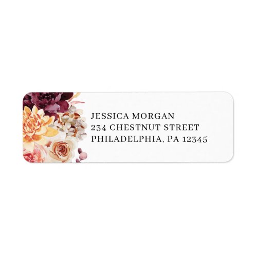 Boho Pampas Grass Return Address Label