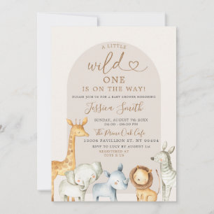 Boho Pampas Grass Safari Wild One Baby Shower Invi Invitation