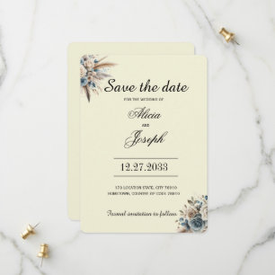 Boho Pampas Grass Save the Date