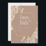 Boho Pampas Grass Save the Date — Beige/Blush<br><div class="desc">Elegant bohemian save the date invitation featuring soft pampas grass,  blush beige florals,  and a neutral earthy palette. Perfect for rustic weddings,  outdoor ceremonies,  or nature-inspired celebrations. Customizable template with your event details. Printed on premium paper for a timeless keepsake.</div>