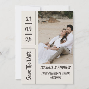 Boho Pampas Grass Save the Date Card