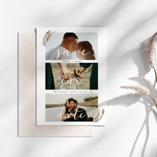 Boho Pampas Grass Save The Date Wedding Card