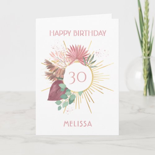 Boho Pampas Grass Sun Mandala Any Age Birthday