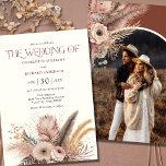 Boho Pampas Grass Terracotta Photo Wedding Invitation<br><div class="desc">The Boho Pampas Grass Terracotta Photo Wedding Invitation is the perfect choice for your bohemian or desert-inspired wedding. The invitation features dried florals and pampas grass in shades of terracotta, rust, blush pink, evoking the warm colors of a fall wedding. This boho wedding invitation is ideal for couples who are...</div>