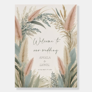 Boho Pampas Grass Terracotta Wedding Foam Board