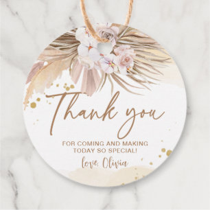 Boho Pampas Grass Thank You Favor Tags