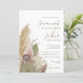 BOHO PAMPAS GRASS WATERCOLOR INVITATION (Standing Front)
