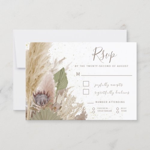 BOHO PAMPAS GRASS WATERCOLOR RSVP CARD