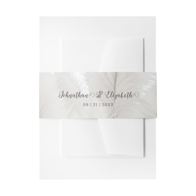 Boho Pampas Grass Wedding Invitation Belly Band (Front Example)