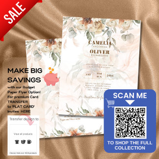 Boho Pampas Grass Wedding Invitation Under $1 Flyer