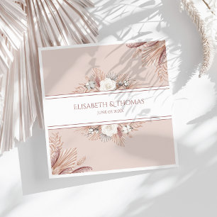 Boho Pampas Grass Wedding  Napkins