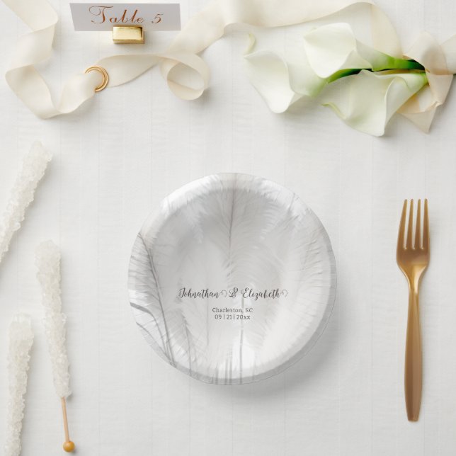 Boho Pampas Grass Wedding Paper Bowls (Wedding)