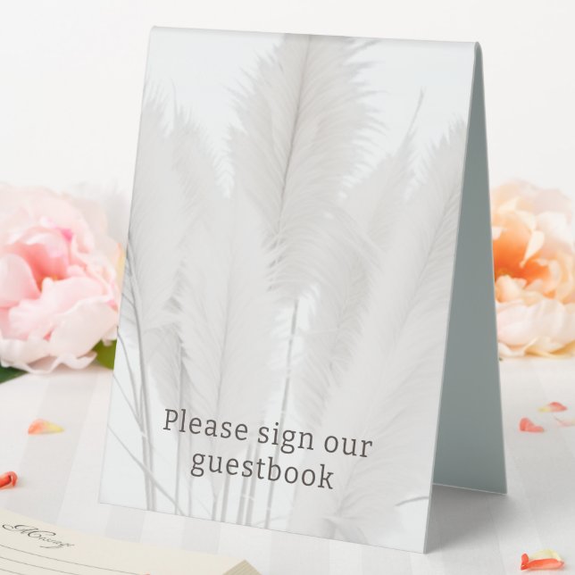 Boho Pampas Grass Wedding Table Tent (In SItu (Wedding))