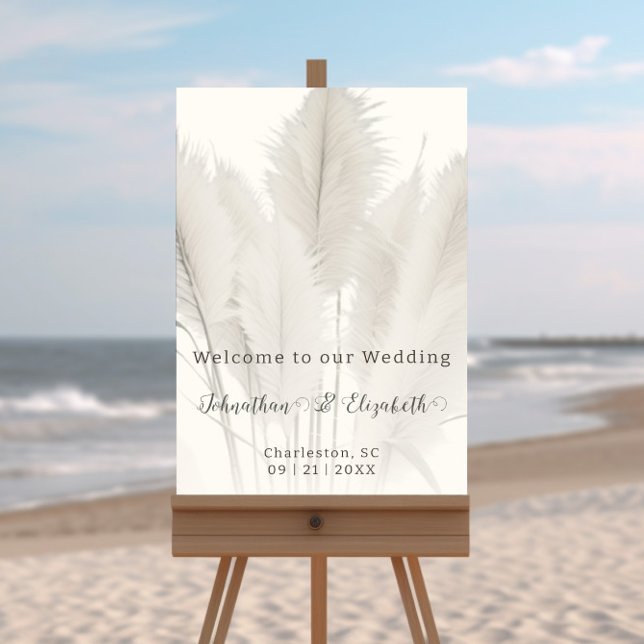 Boho Pampas Grass Wedding Welcome Foam Board (Boho Pampas Grass Wedding Welcome Foam Board)