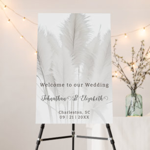 Boho Pampas Grass Wedding Welcome Foam Board
