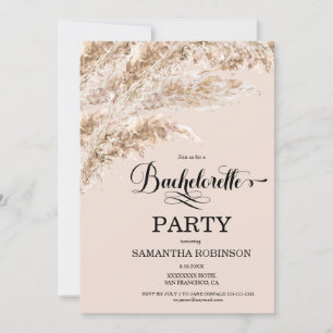 Boho Pampas Grass Weekend Bachelorette  Invitation