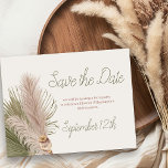 Boho Pampas Grass Western Quinceanera Save The Date<br><div class="desc">Rustic Save the Date card with personalized text and date. The design is editable for any occasion and a perfect match for my western quinceanera invitations. It has boho styling with a watercolor arrangement of country pampas grass and dried palm leaves.</div>