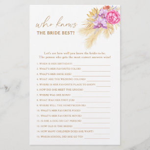 Boho pampas grass Who knows the bride best