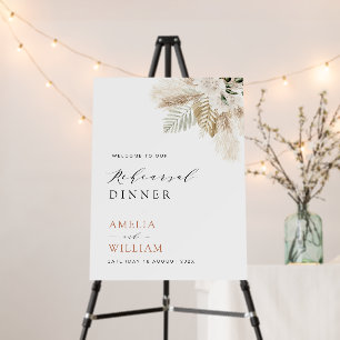 boho pampas greenery rehearsal dinner sign