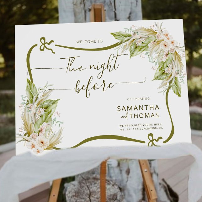 Boho Pampas Night Before Wedding Sign  (Creator Uploaded)