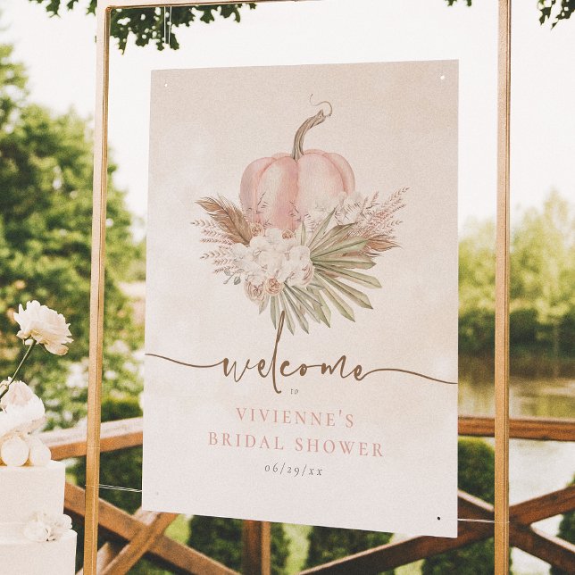 Boho Pampas & Pumpkin Bridal Shower Welcome Sign (Creator Uploaded)
