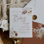 Boho Pampas Terracotta Wedding Invitation<br><div class="desc">Boho invitations are the perfect way to announce your wedding day to your guests. Each invitation features intricate floral designs and beautiful typography in neutral colors, including terracotta, beige, and earthy tones. Printed on high-quality cardstock, they will surely impress your guests and set the tone for your special day. Invitations...</div>
