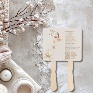 Boho Pampass Grass Floral Wedding Hand Fan