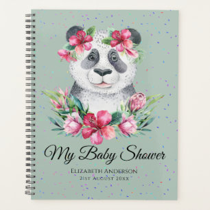 Boho Panda Bear Baby Shower Planner Flowers