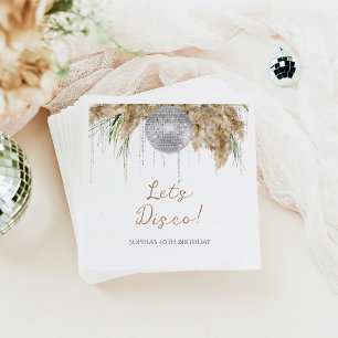 Boho Papmas Grass Disco Ball Any Age Birthday Napkins